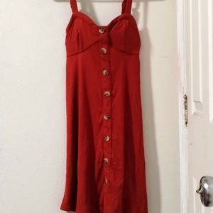 No Boundaries Rust Button Down Dress